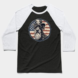 Patriotic Kerry Blue Terrier Baseball T-Shirt